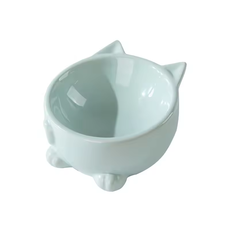 Ceramic Cat Bowl Cervical High Footed Dog Bowl